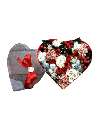 flower box cuore Flower box cuore e cioccolatini